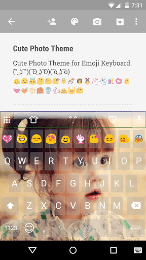 Cute Photo Emoji Keyboard Skin - عکس برنامه موبایلی اندروید