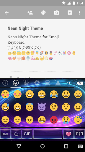 Neon Night Emoji Keyboard Skin - Image screenshot of android app