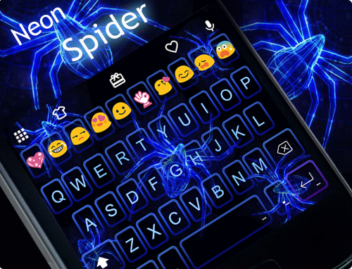 Neon Spider Emoji Keyboard - عکس برنامه موبایلی اندروید