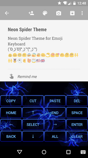 Neon Spider Emoji Keyboard - عکس برنامه موبایلی اندروید