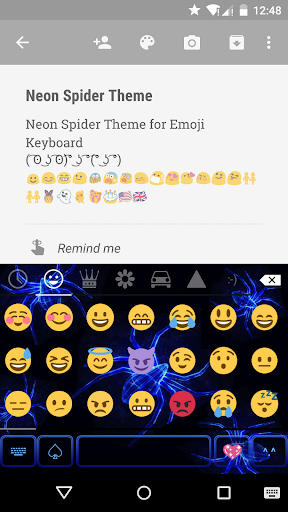 Neon Spider Emoji Keyboard - Image screenshot of android app