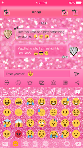 Pink Glitter Keyboard Theme - Image screenshot of android app