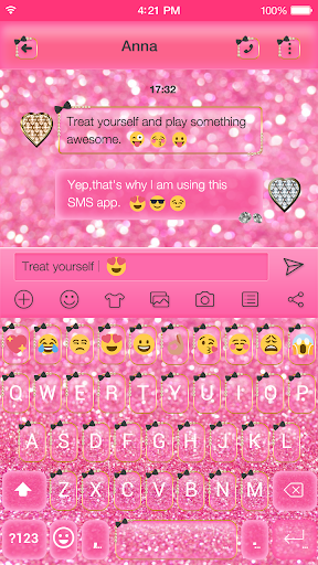 Pink Glitter Keyboard Theme - عکس برنامه موبایلی اندروید