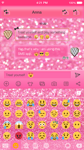 Pink Glitter Keyboard Theme - عکس برنامه موبایلی اندروید