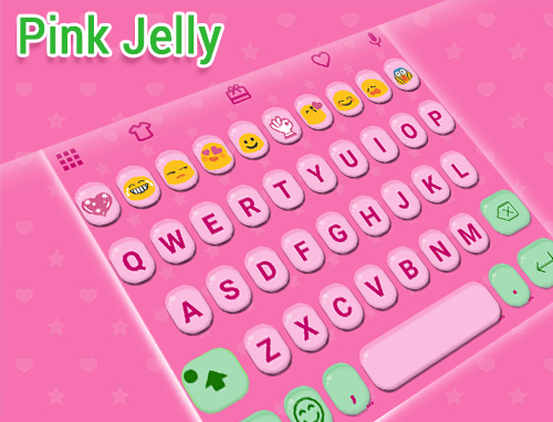 Pink Jelly Emoji Keyboard Skin - Image screenshot of android app
