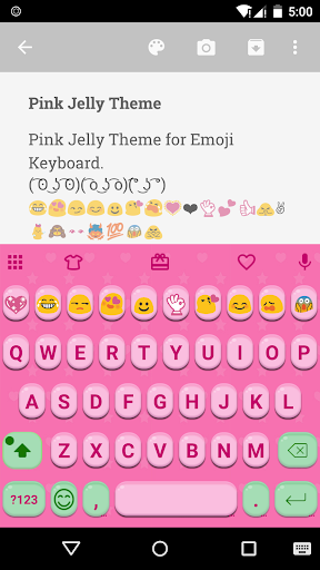 Pink Jelly Emoji Keyboard Skin - Image screenshot of android app