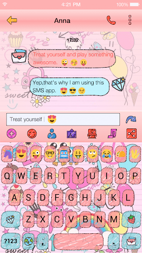 Pink Pop Emoji Keyboard Wallpaper - عکس برنامه موبایلی اندروید