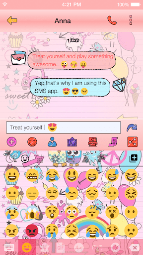Pink Pop Emoji Keyboard Wallpaper - عکس برنامه موبایلی اندروید