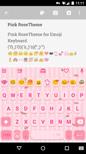 Pink Rose Emoji Keyboard Theme - عکس برنامه موبایلی اندروید