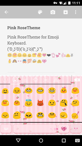 Pink Rose Emoji Keyboard Theme - عکس برنامه موبایلی اندروید