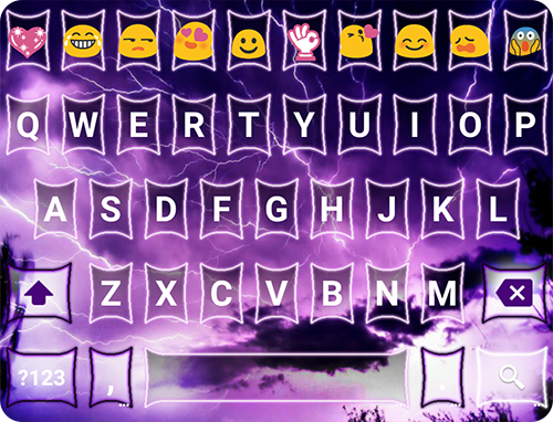 Purple Lighting Storm Theme – Emoji Keyboard ⚡ - عکس برنامه موبایلی اندروید