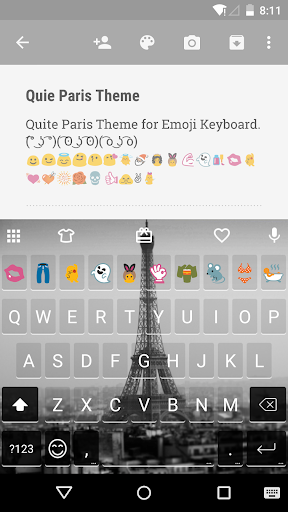 Quiet Paris Emoji Keyboard - عکس برنامه موبایلی اندروید