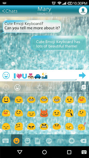 Glass Rainy Emoji Keyboard Art - Image screenshot of android app