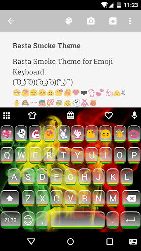 Rasta Smoke Emoji Keyboard - عکس برنامه موبایلی اندروید