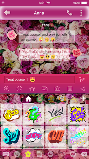 Rose Flower Emoji Keyboard - Image screenshot of android app