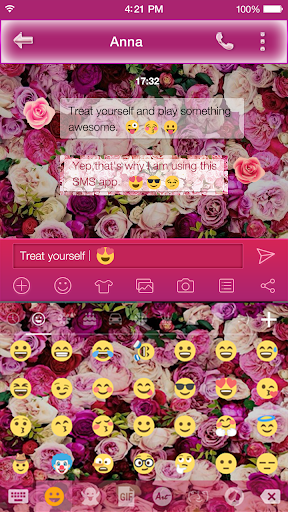 Rose Flower Emoji Keyboard - Image screenshot of android app