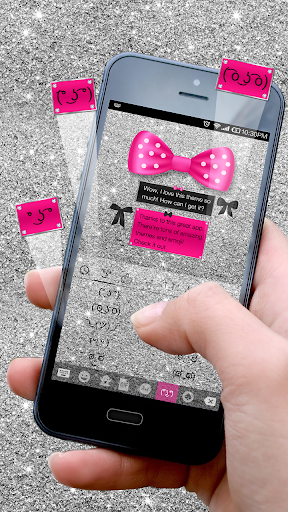 Silver bow - Emoji Keyboard - عکس برنامه موبایلی اندروید