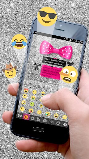 Silver bow - Emoji Keyboard - Image screenshot of android app