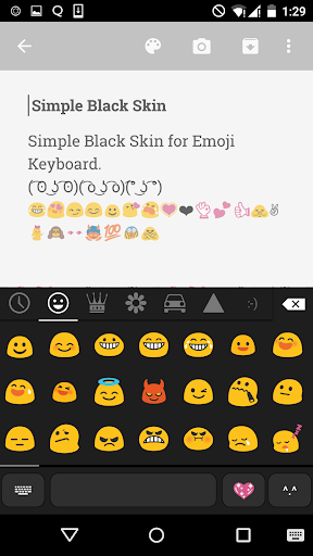 Simple Black Emoji keyboard - Image screenshot of android app