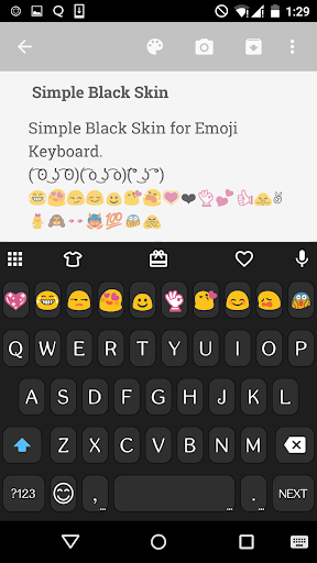 Simple Black Emoji keyboard - عکس برنامه موبایلی اندروید