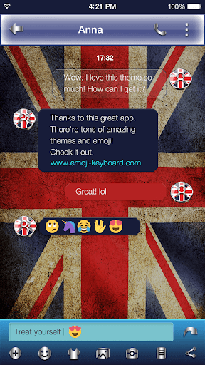 UK Keyboard Emoji Skin - عکس برنامه موبایلی اندروید