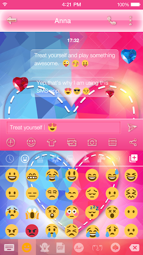 Sweet Love KK Keyboard Theme - Image screenshot of android app