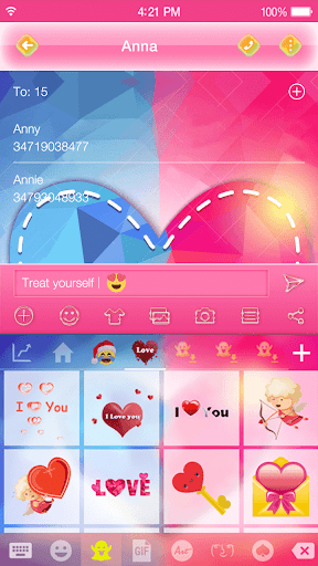 Sweet Love KK Keyboard Theme - Image screenshot of android app