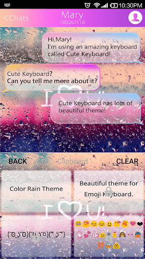 COLOR RAIN Emoji Keyboard Skin - Image screenshot of android app