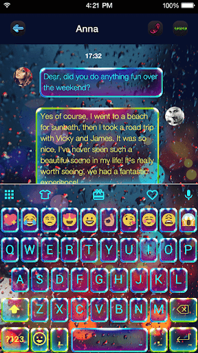 Luminous Emoji Keyboard Theme - Image screenshot of android app