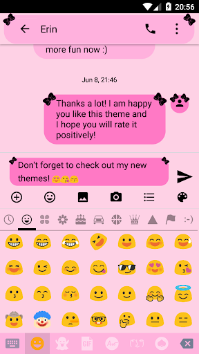 SMS Messages Ribbon Pink Black - Image screenshot of android app