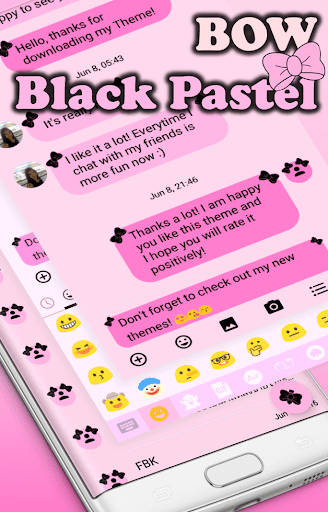 SMS Messages Ribbon Pink Black - Image screenshot of android app