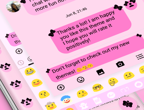 SMS Messages Ribbon Pink Black - Image screenshot of android app