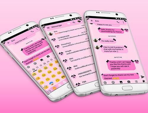 SMS Messages Ribbon Pink Black - Image screenshot of android app