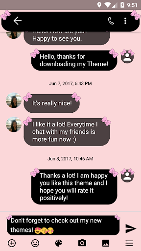 SMS Messages Bow Pink Pastel - Image screenshot of android app