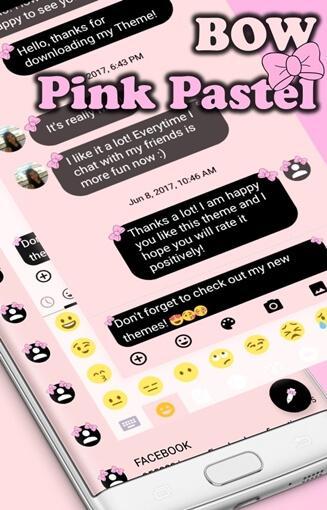 SMS Messages Bow Pink Pastel - Image screenshot of android app