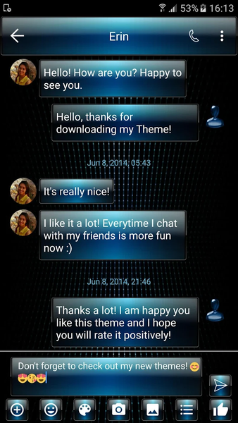 SMS Messages Dusk Blue Theme - Image screenshot of android app