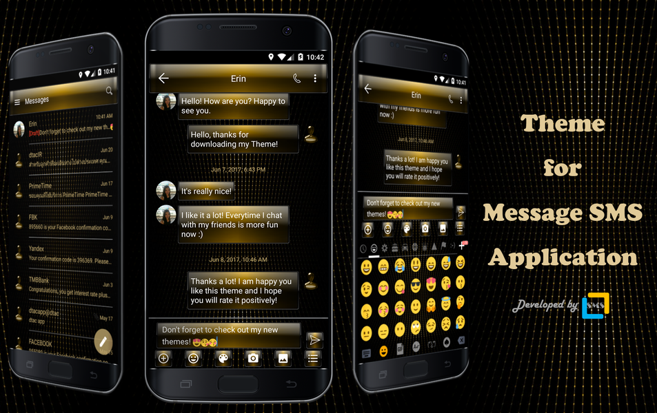 SMS Messages Dusk Gold - Image screenshot of android app