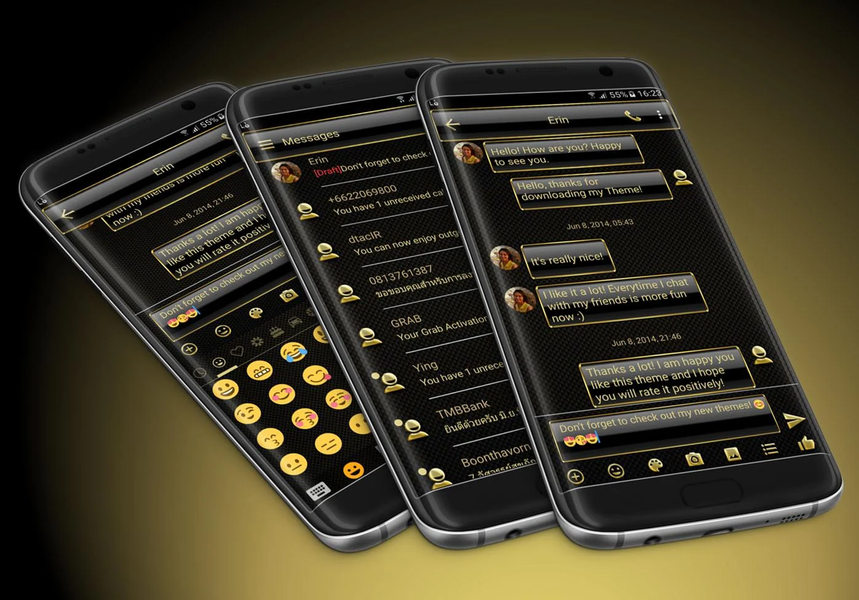 SMS Messages Frame Gold Theme - Image screenshot of android app