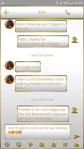 SMS Messages Frame White Gold - Image screenshot of android app