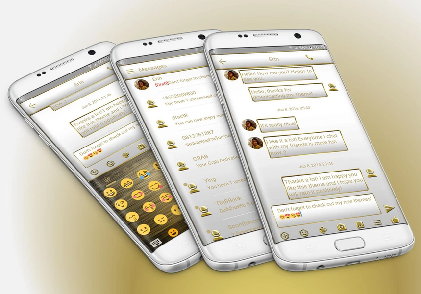 SMS Messages Frame White Gold - Image screenshot of android app