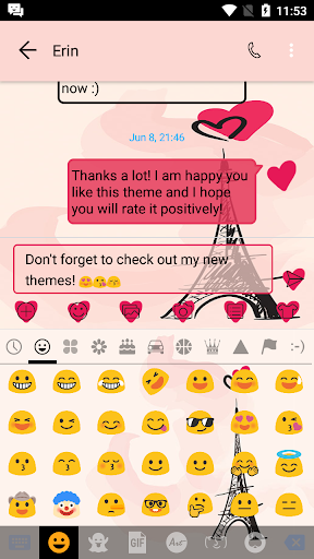 SMS Messages Paris Pink Theme - Image screenshot of android app