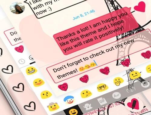 SMS Messages Paris Pink Theme - Image screenshot of android app