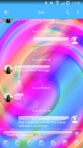 SMS Messages GlassSpiral Theme - Image screenshot of android app