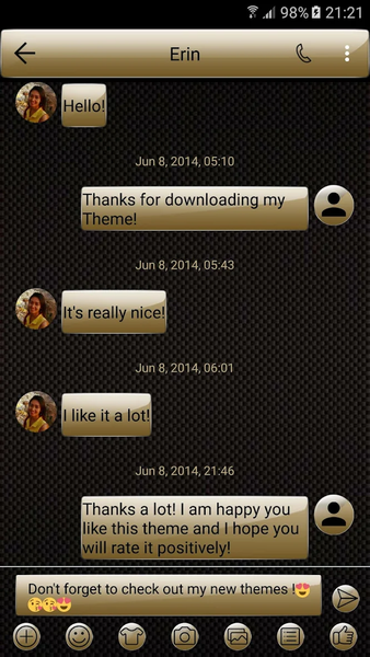 SMS Messages Gloss GoldBlack - Image screenshot of android app