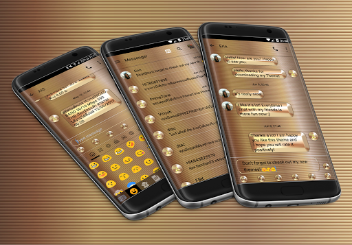 SMS Messages Gold Copper Theme - Image screenshot of android app