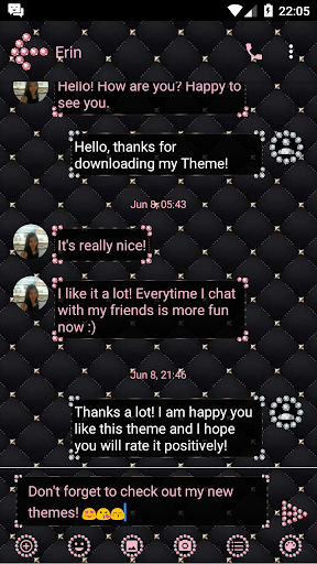 SMS Messages Jewel Pink Theme - Image screenshot of android app