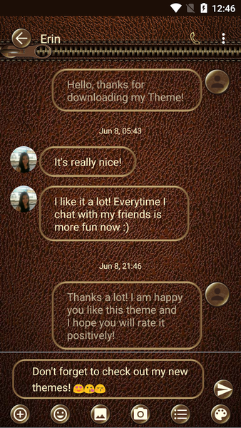 SMS Messages Leather Brown - Image screenshot of android app