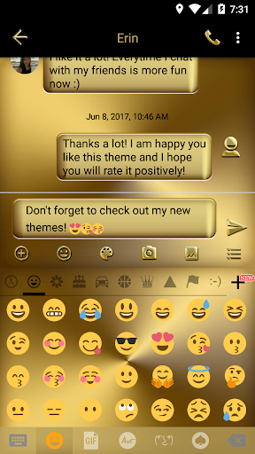SMS Messages Metal Solid Gold - Image screenshot of android app