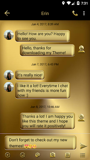 SMS Messages Metal Solid Gold - Image screenshot of android app