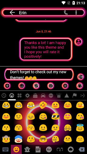 SMS Messages Retro Pink Theme - Image screenshot of android app